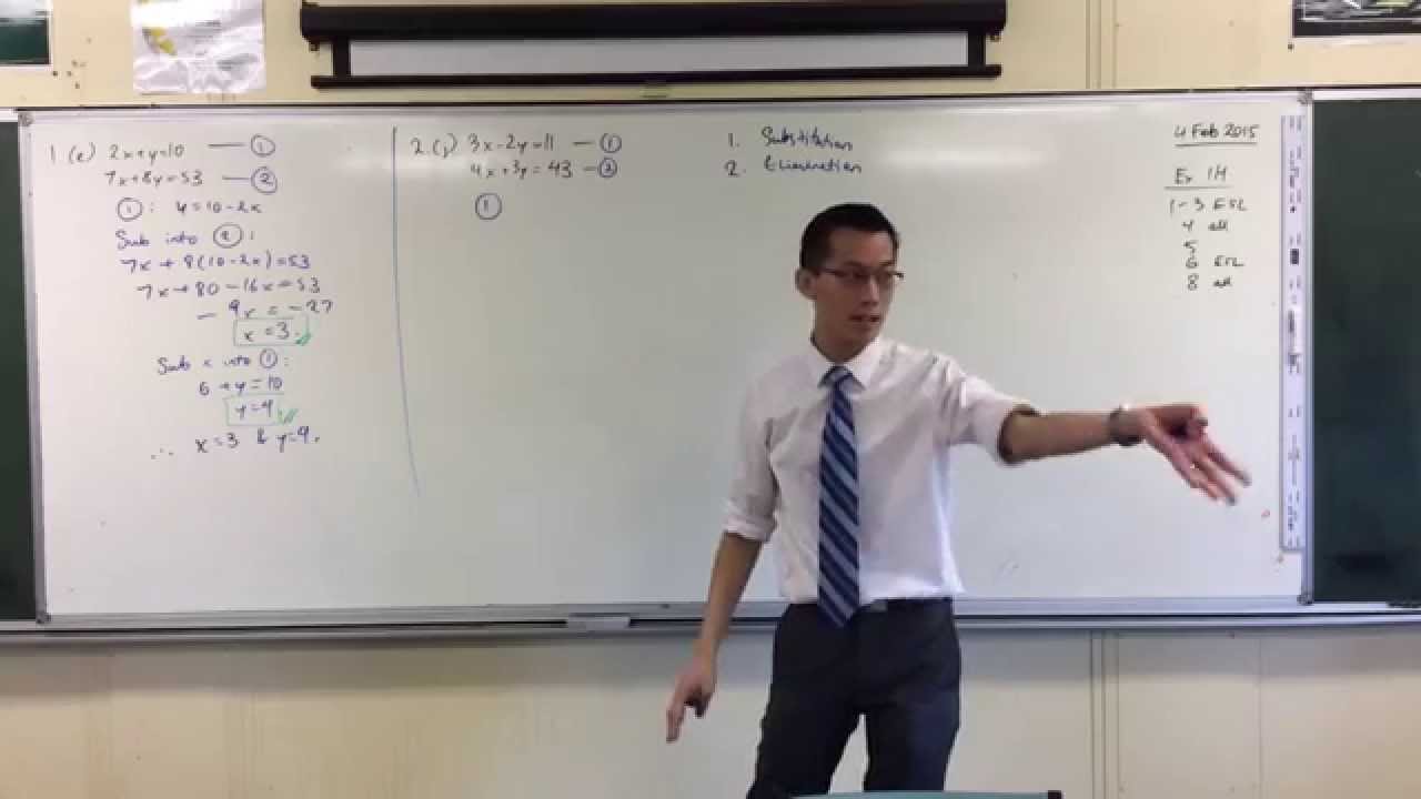 Solving Simultaneous Equations by Elimination