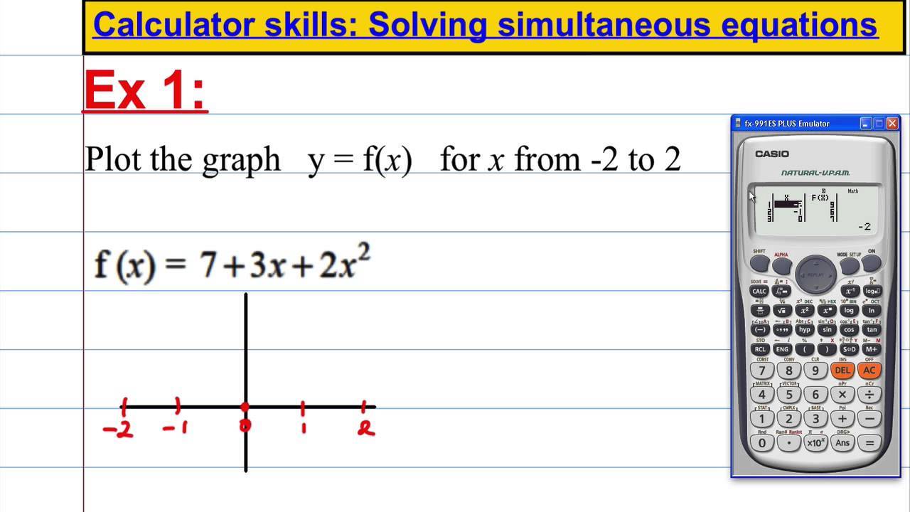 CASIO FX 991ES PLUS - Calculator skills - plotting a graph